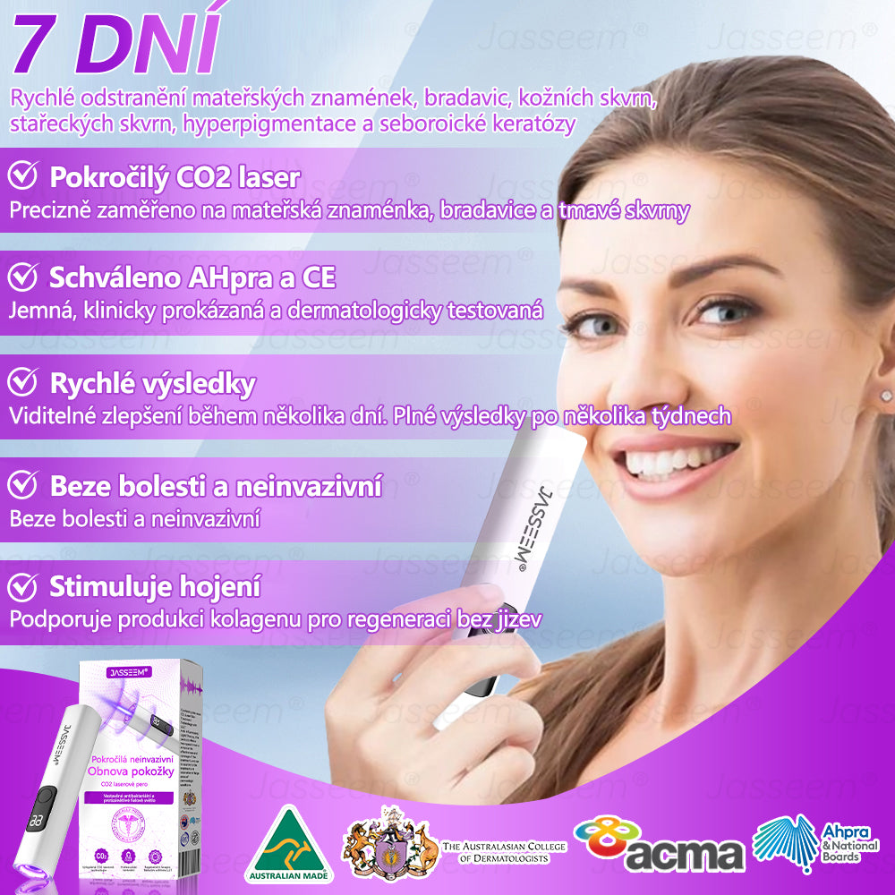 Jasseem® Pokročilá neinvazivní CO₂ laserová tužka pro obnovu pleti 🎉🎉 (Šetrně odstraňuje bradavice, pigmentové skvrny, stařecké skvrny a kožní výrůstky – bez bolesti a komplikací!)