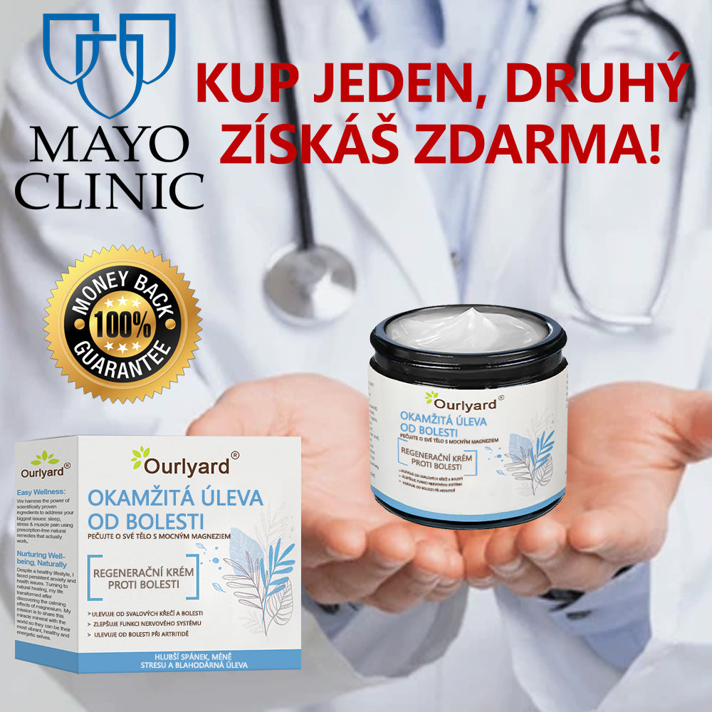 ✅ Oficiální krém s magnéziem Ourlyard® – úleva od bolesti kloubů, svalů a nervů (doporučeno Mayo Clinic)