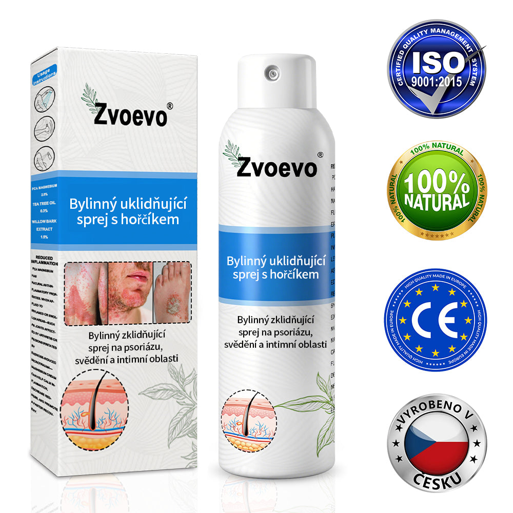 ✅Zvoevo® Magnesium bylinný sprej ⚕️ Certifikace MHRA – úleva při psoriáze, ekzému, intimních bakteriálních infekcích, akné a tmavých skvrnách✨