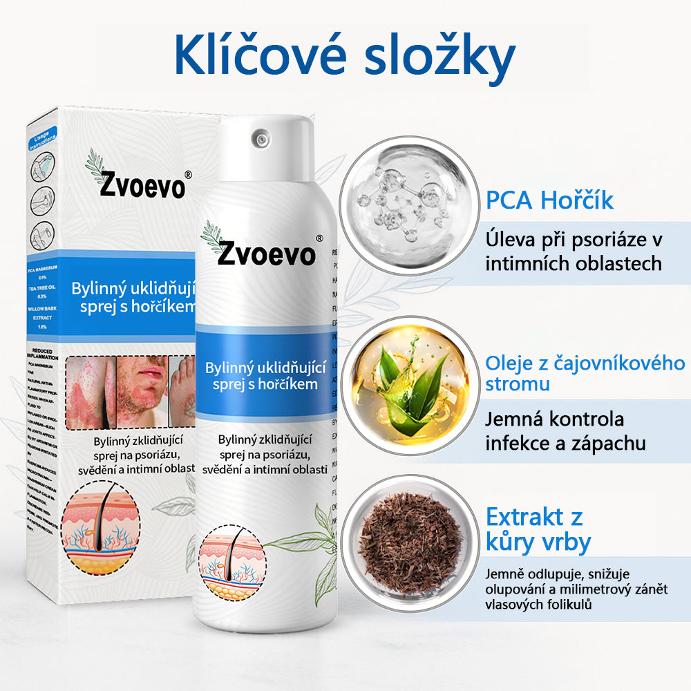✅Zvoevo® Magnesium bylinný sprej ⚕️ Certifikace MHRA – úleva při psoriáze, ekzému, intimních bakteriálních infekcích, akné a tmavých skvrnách✨